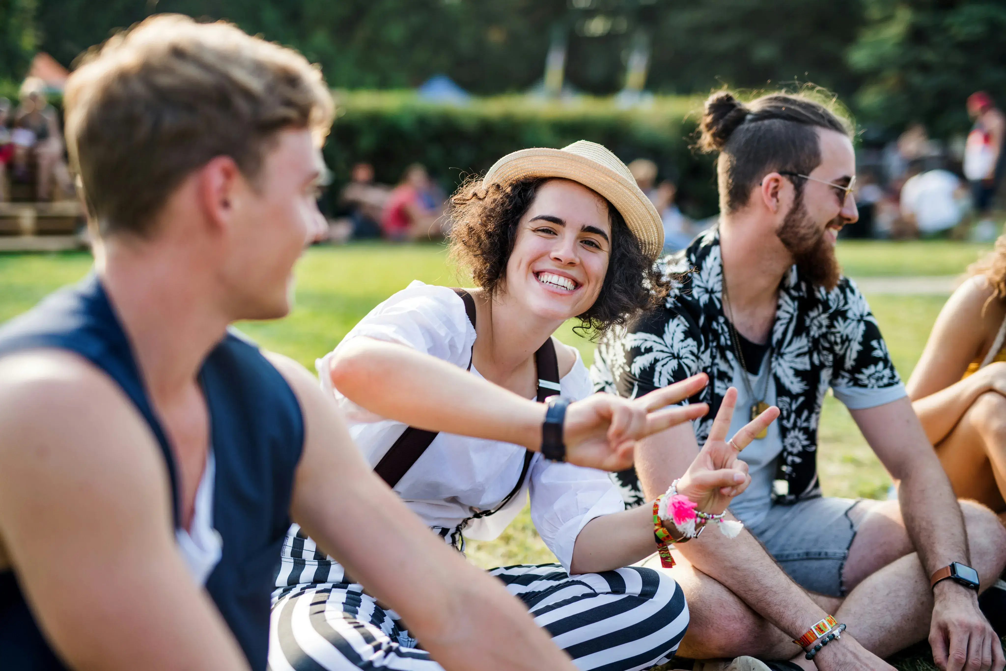 Attendees at an outdoor community festival